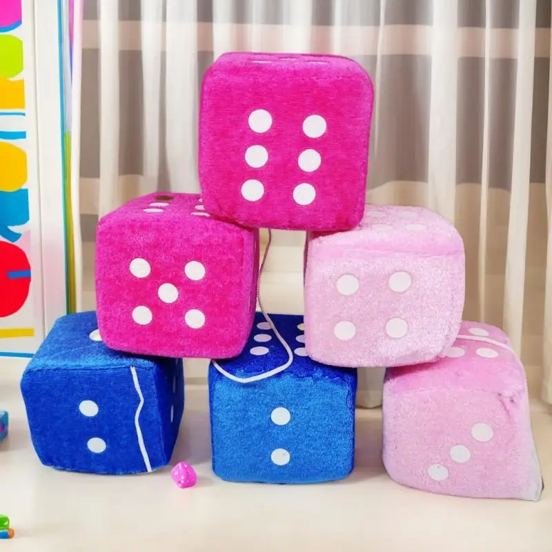 Cool 3D Dice Velvet Car Interior Pendant, One Pair, Quirky New Year Gifts, Modern Auto Decoration Pieces