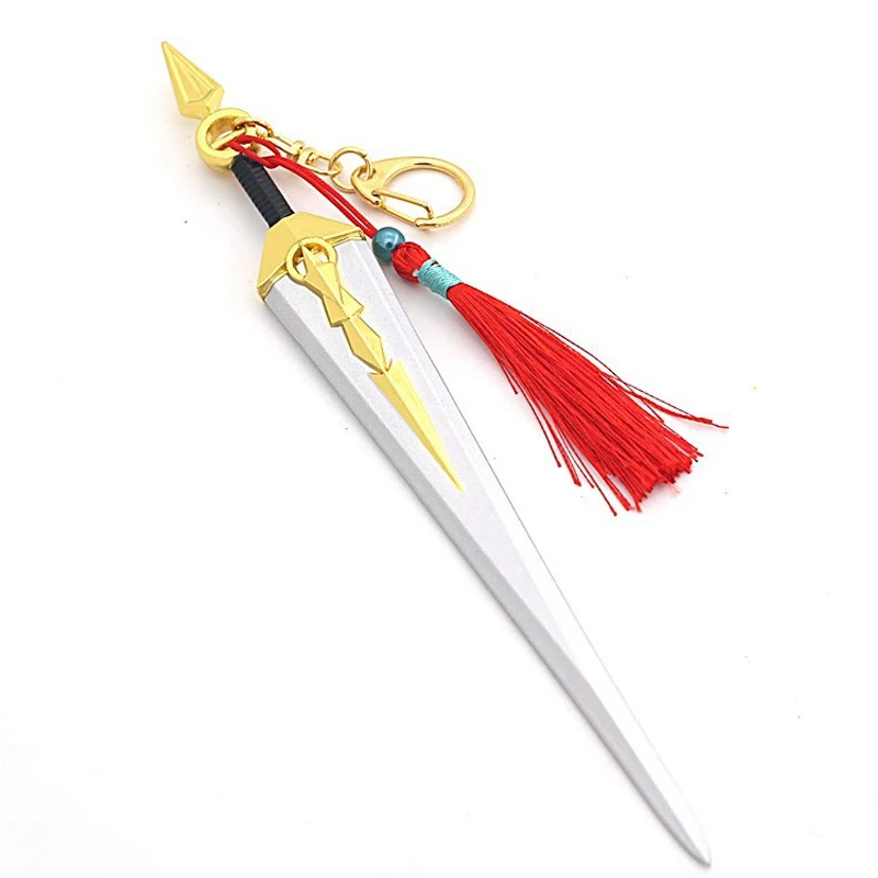 22Cm Anime Douro Vasteland Zeven Zwaard Randapparatuur Metaal Materiaal Wapen Model Katana Speelgoed Zwaard Samurai Zwaard Cosplay Prop Gift