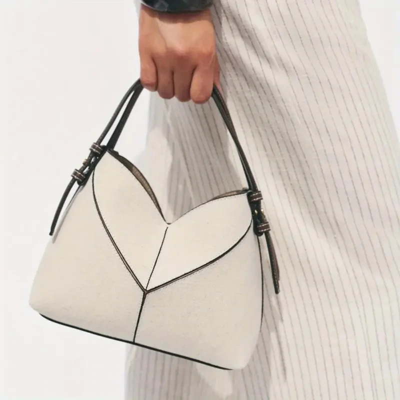 

Women's multifunctional crossbody bag - Beige Bucket Bag with Detachable Shoulder Strap and Gold Zipper Purse，Elegant Handbag，Su