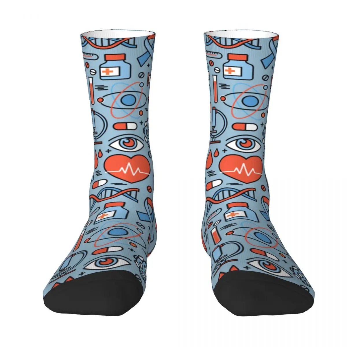 New Nurse Printed Socks Spring Medical Icons Device Stockings Funny Couple Soft Socks Printed Sports Anti Bacterial Socks