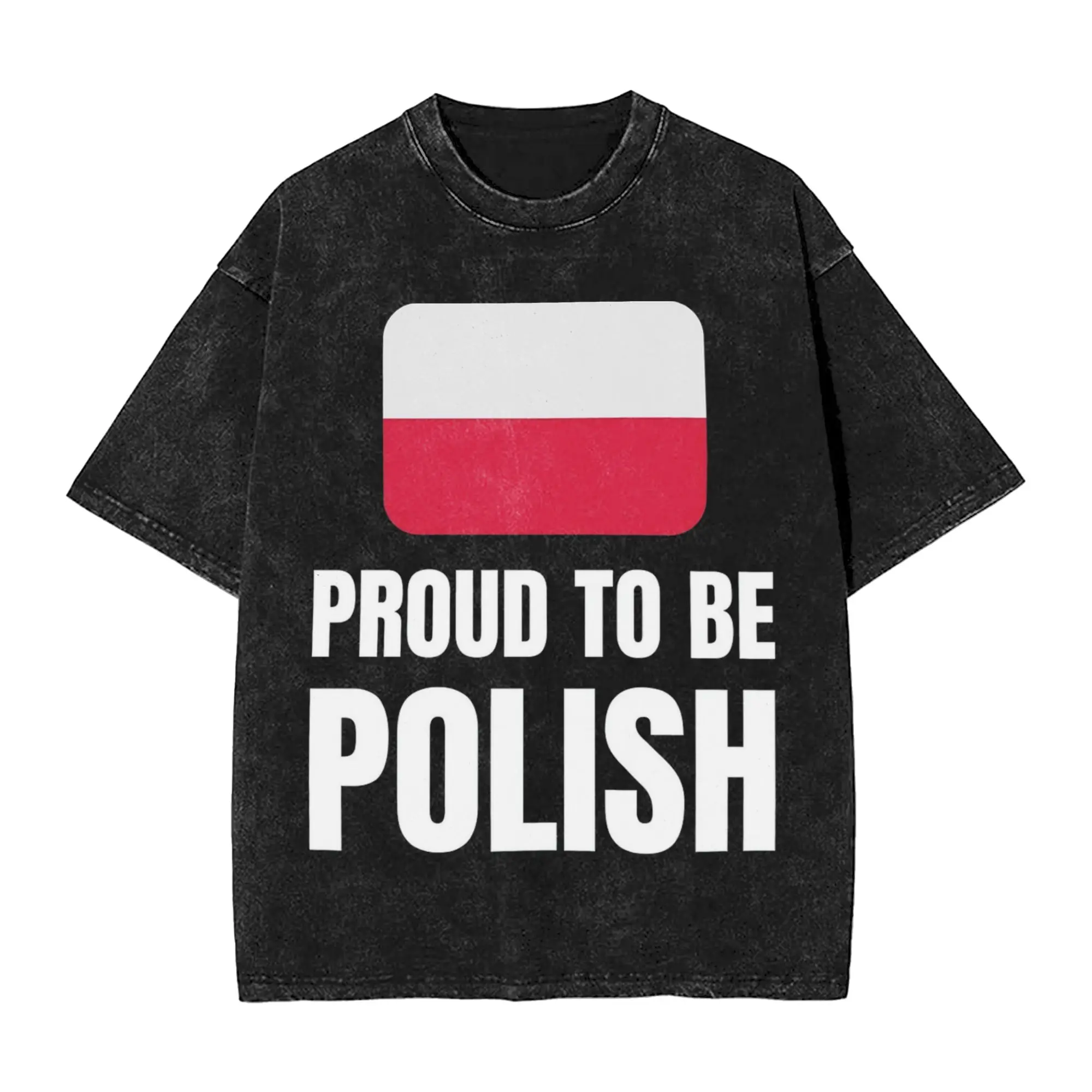 Harajuku Washed Shirt Be Like Poland Polska Polish Flag  Merch Cool T Shirt Oversize  Streetwear 100% Cotton Printed Tops Tees