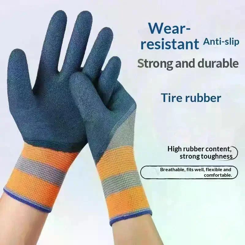 Non-Slip Work Gloves Latex Dipped Safety Work Gloves Wear Resistant Flexible Protective Glove Industrial Use Mitten 1 Pair