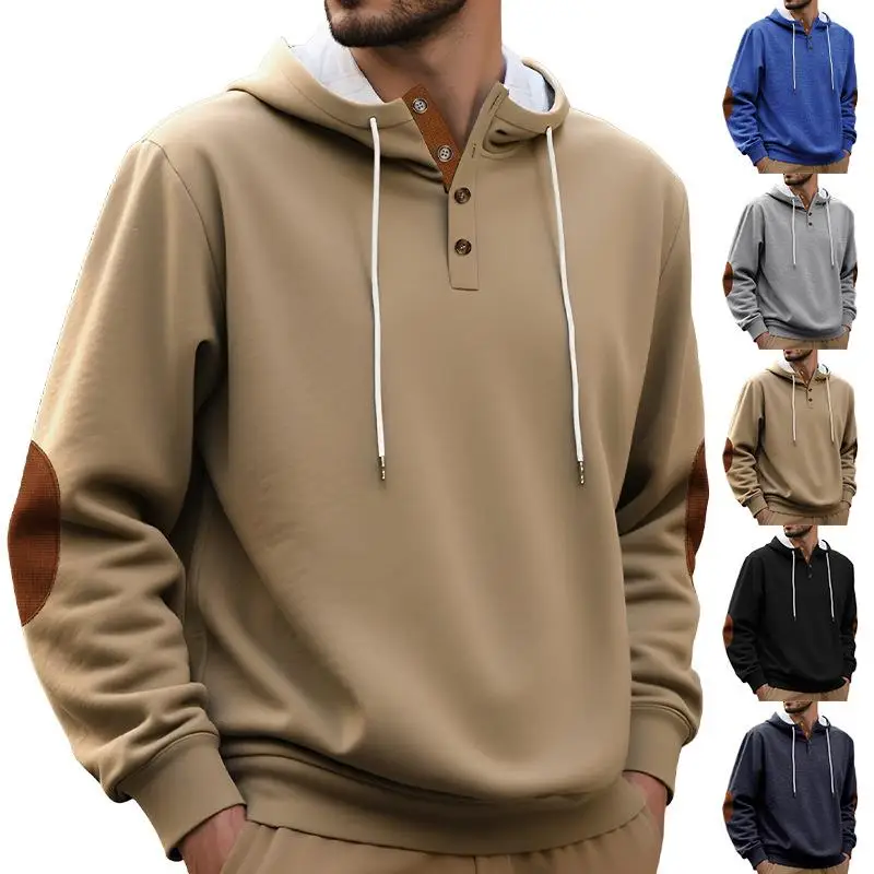 

Thickened Casual Hoodie Sweatshirt for Men in Autumn Winter Embroidered Color Loose Fit Comfortable Sportswear
