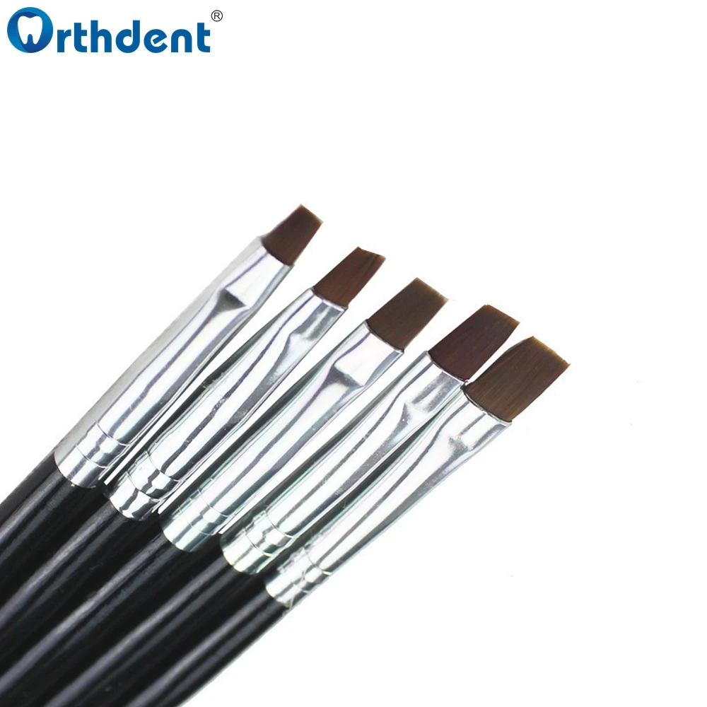 5 Pcs Dental Resin Brush Pens Dentistry Shaping For Adhesive Porcelain Teeth Composite Cement Adhesive Dentist Oral Tools