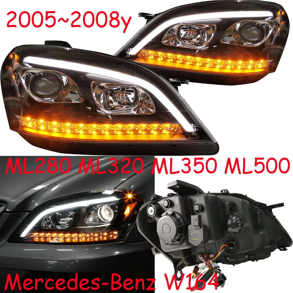 Car Bumper ML280 ML320 Headlamp ML450 W164 Headlight 2005~2008 HID LED DRL Car Accessories ML350 ML500 Head Light W163 Fog Light