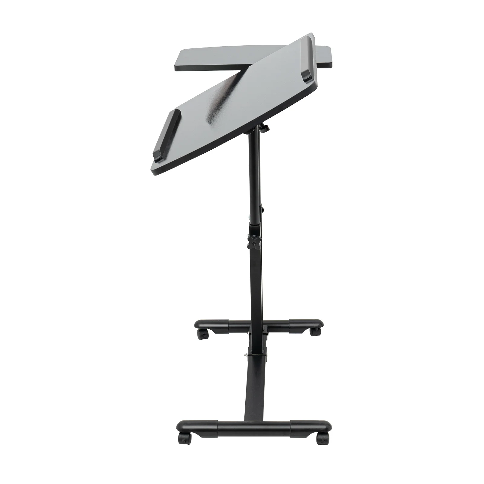 Portable Tattoo Workbench, Adjustable Height 57.5-90cm, 12.5kg Load-Bearing, Black Iron & Density Board Table