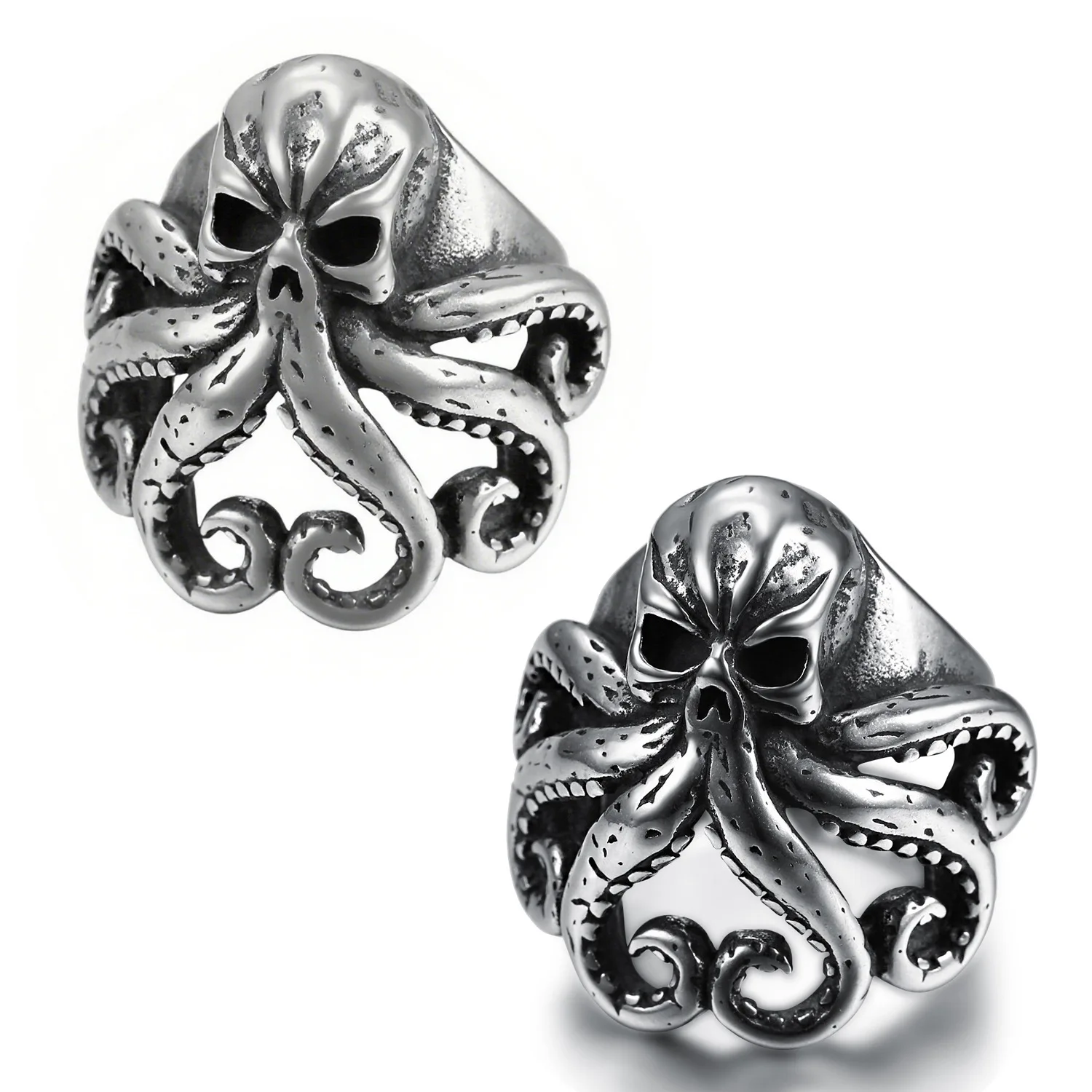 

Retro Cruzou-Style Titanium Steel Punk Rock Octopus Tentacle Ring for Adults Unique Personalized Accessory Gift