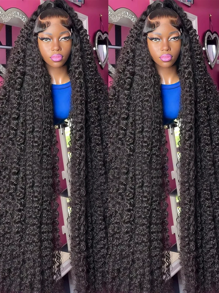 100% شعر الإنسان الماليزي مجعد الباروكات فضفاضة موجة عميقة الباروكات الأمامية 13x4 13x6 الدانتيل الباروكة الأمامية قبل قطع لا الغراء ارتداء للذهاب غلويليس