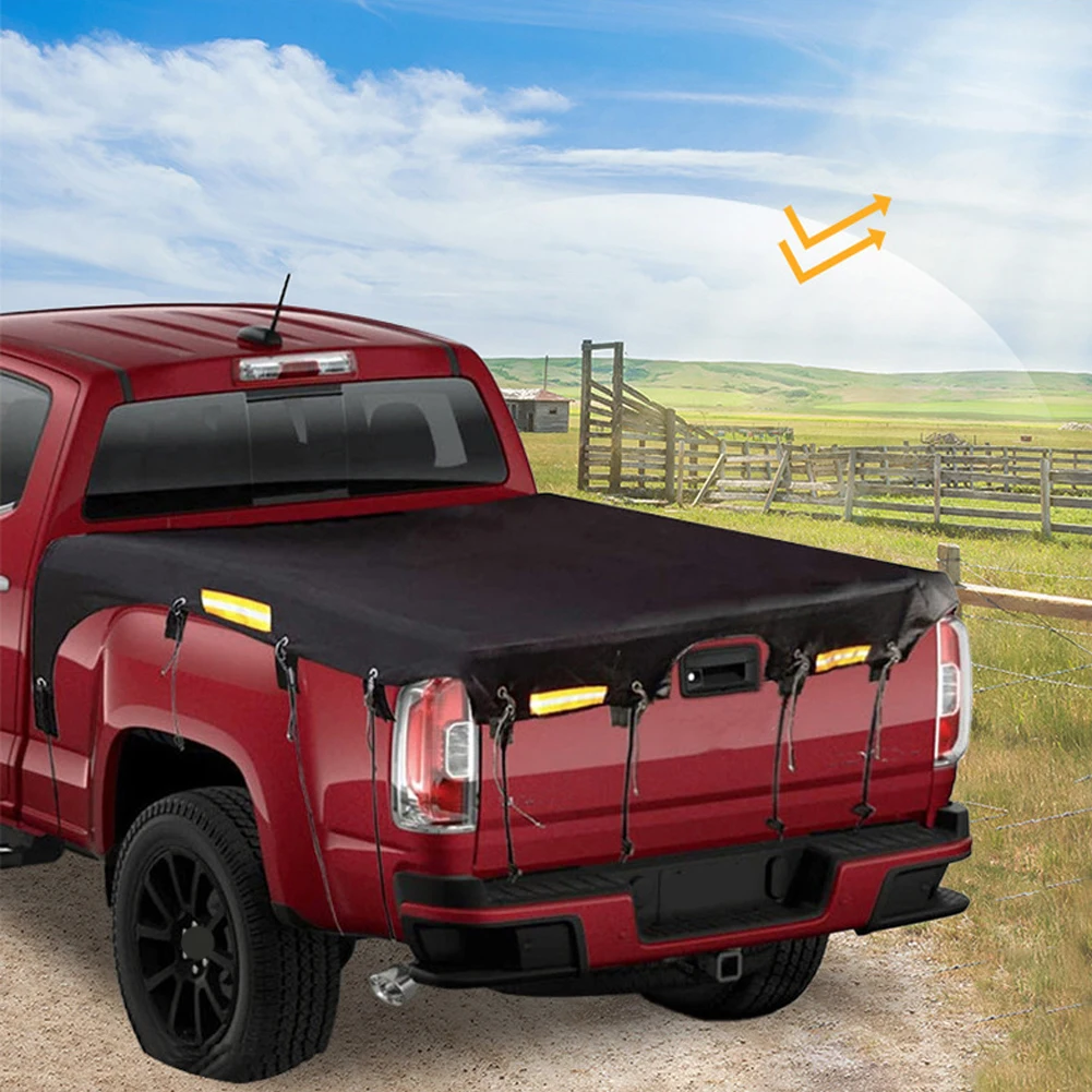 Truck Bed Cover for Ford F150 Built with 600D Oxford Fabric Waterproof Material and Heavy-Duty Bungee Webbings for Load Security