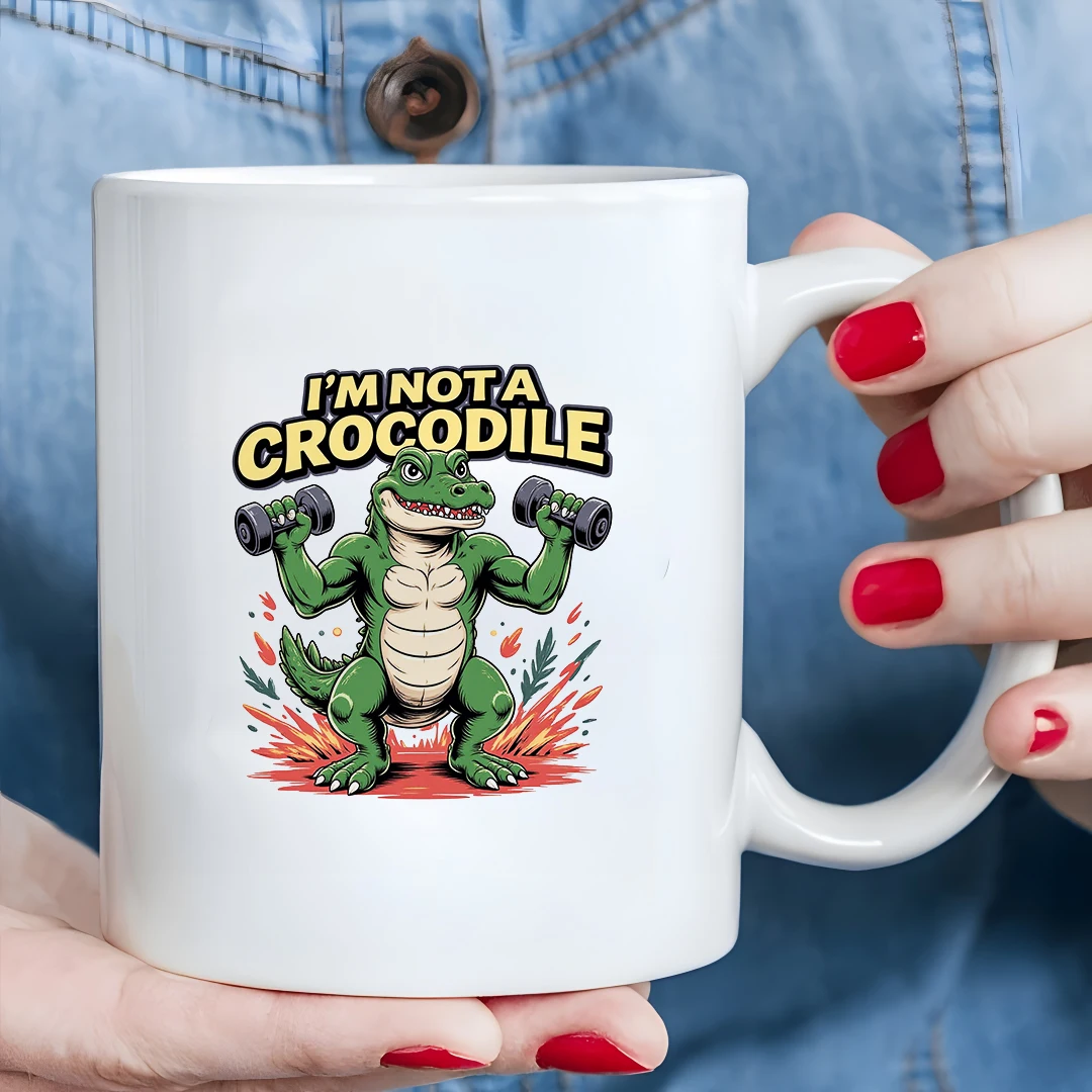 

Fitness Crocodile Cartoon Mug 11OZ Kids Office Cup Unique Christmas Gift Stylish Creative Home Cup