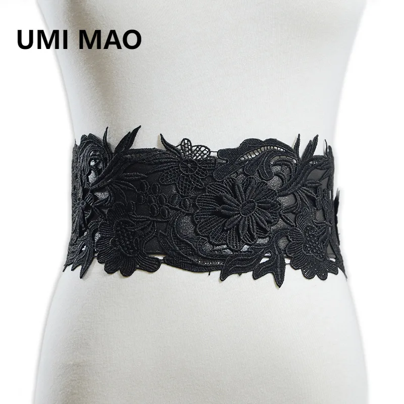 UMI MAO новый женский кружевной пояс с уплотнением на талии, модный милый эластичный кружевной декор, женский широкий пояс с уплотнением на талии UMI MAO новый женский кружевной пояс с уплотнением на талии, модный милый эластичный кружевной декор, женский широкий пояс с уплотнением на талии