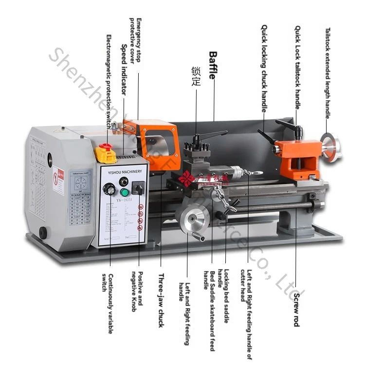 Benchtop metal cutting machine, miniature home use lathe, 2035 metal lathe, small high-precision miniature metal lathe
