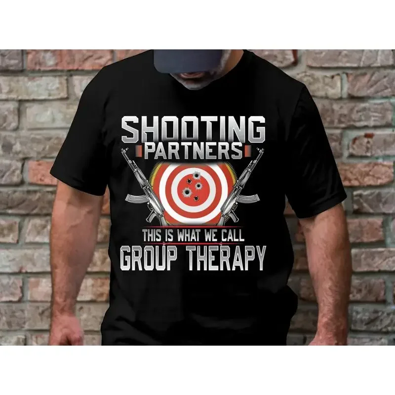 Shooting Partners This Is What We Call Group Therapy T Shirt Funny Target Practice Gun Lovers GifT