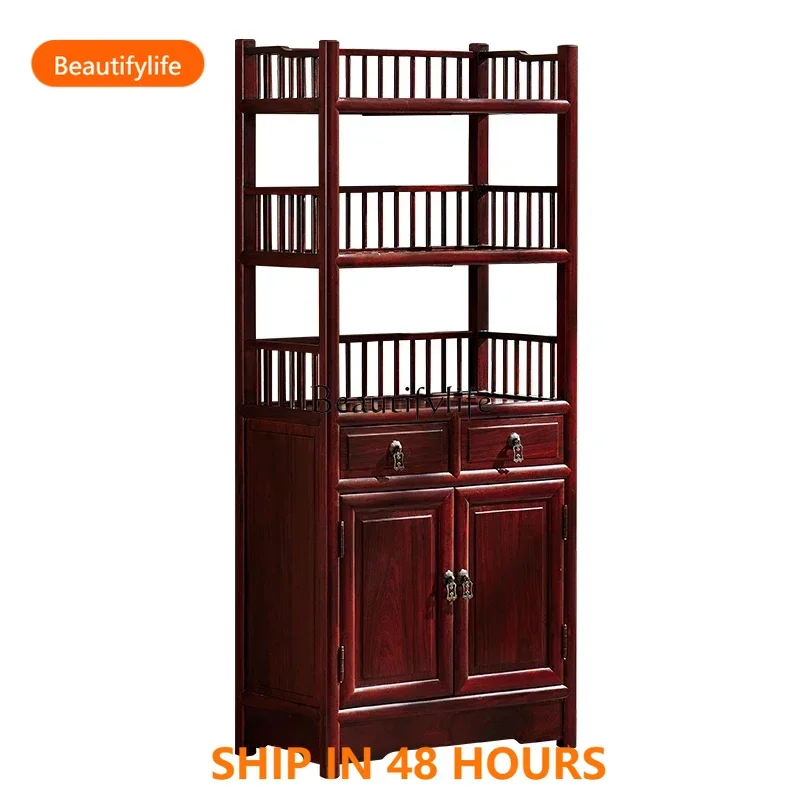 

Rosewood Chinese Style Tea Cabinet Sandal Wood Solid Wood Storage RackFH