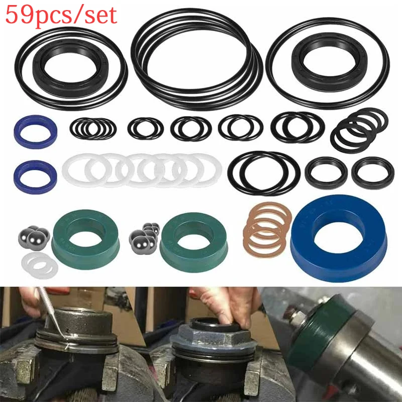 59pcs/set 328.12031 Seal Replacement Kit for Sears Craftsman Hydraulic Floor Jack 2 Ton Jack accessories Sealing Ring