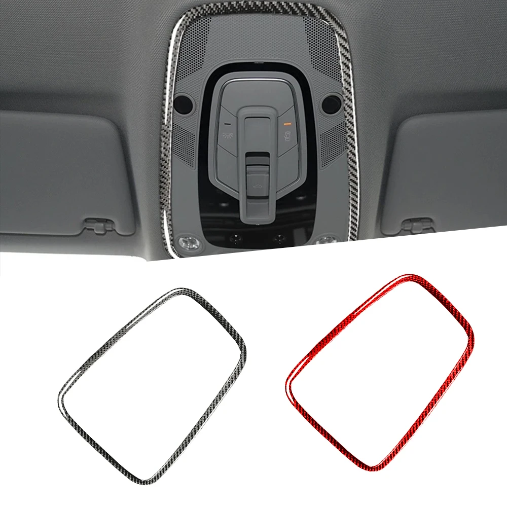 

Front And Rear Reading Lights Panel Decorative Cover For Audi A4L A4 B9 2017-2019 Accessories Auto Carbon Fiber Sticker Interior