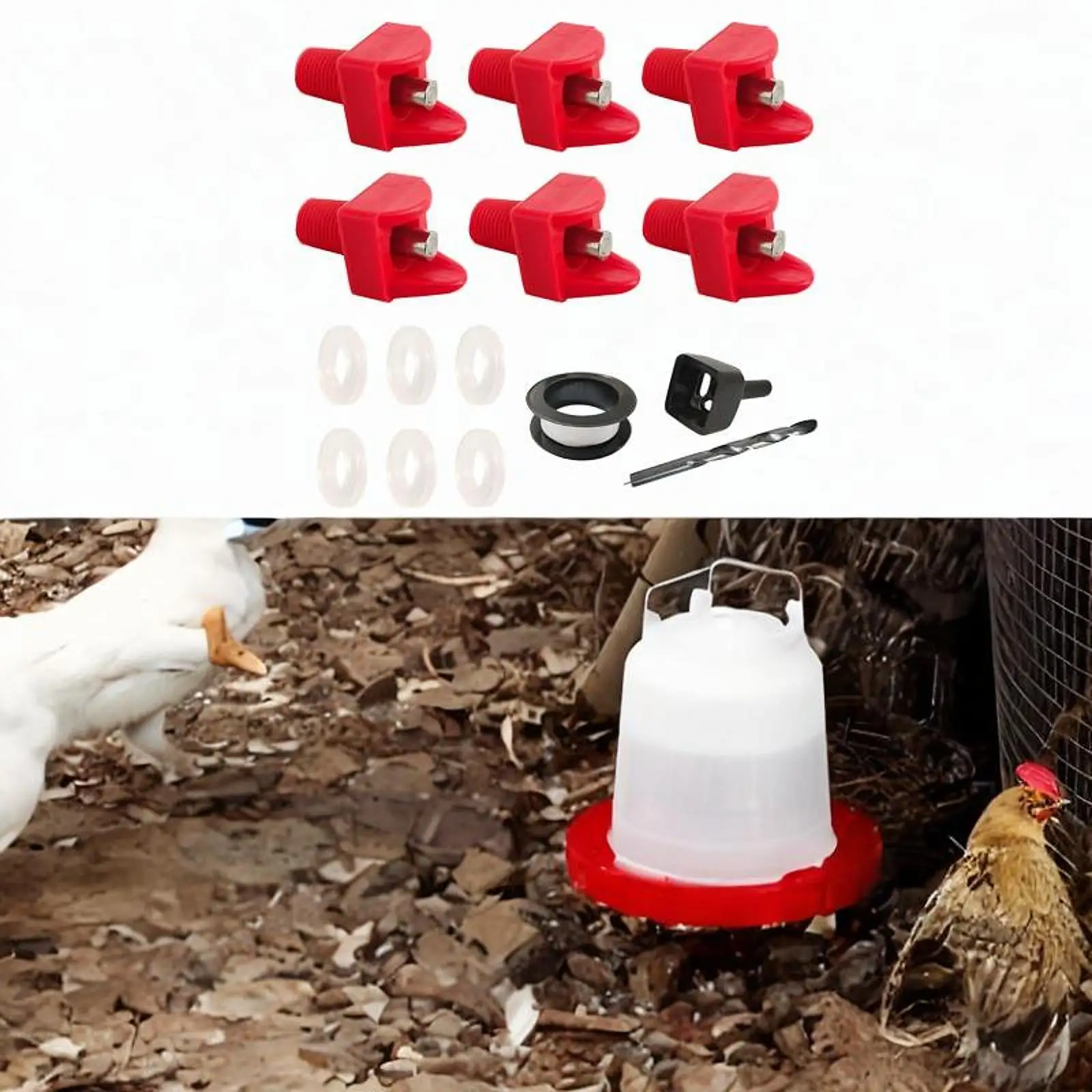 حلمات سقي الدجاج الأفقية لدلو توفير المياه حلمة الدجاج سقي لمستلزمات الدواجن والبط والفراخ أوزة