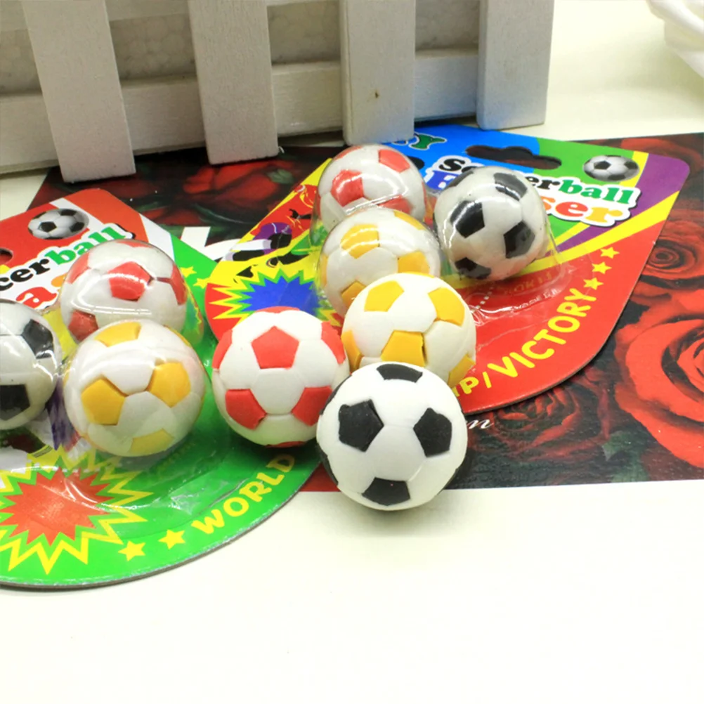 

Rubber Erasers Mini Soccer Shaped Eraser Miniatures Football Ornaments Drawing Erasers For Schools Rewards 2. 3cm