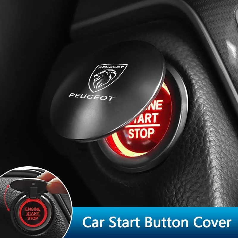Car One-click Start Button Decoration Protection Cover For Peugeot 107 207 307 307S 308 407 607 807 3008 5008 Auto Accessories
