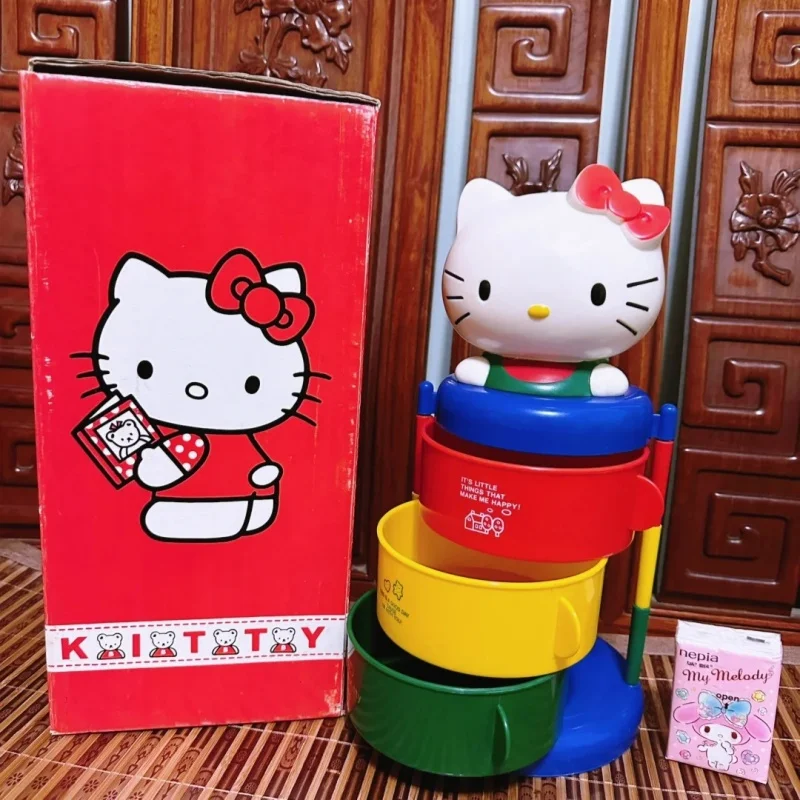 

Cartoon Hellokitty Rotating Desktop Storage Box 3d Cat Figurine Vintage Japanese Style Toy Gift Anime Cosplay Christmas Gift