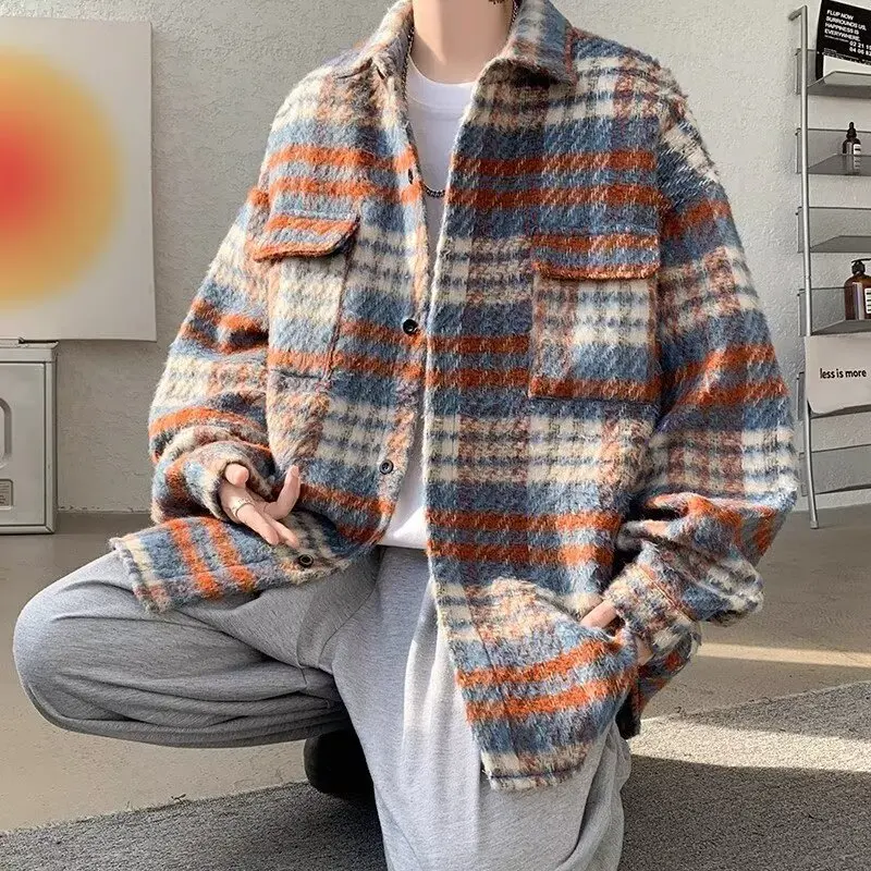 

Мужская повседневная куртка свободного кроя 2024: новинка весна-осень, с отложным воротником, в стиле хипстер, корейский тренд, универсальная мужская одежда