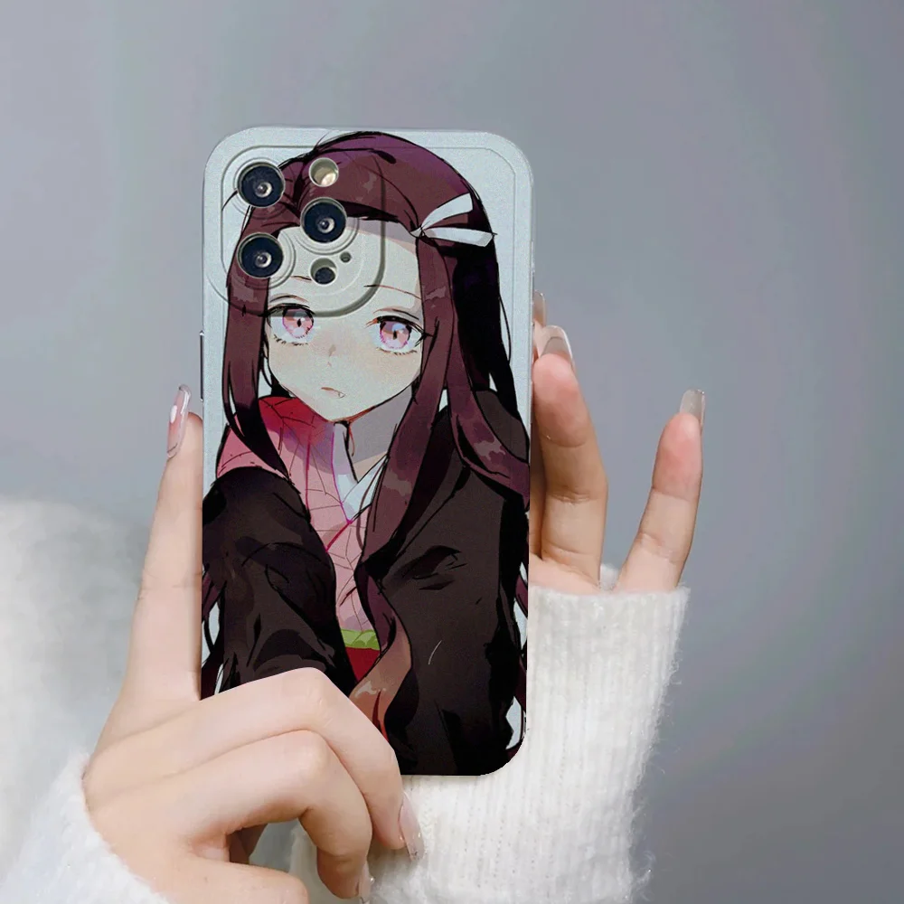 Nezuko Kamado Kimetsu No Yaiba Phone Case For IPhone 11 12 13 14 15 Plus Pro Max Anger Eyes Silicon Clear Soft Cover