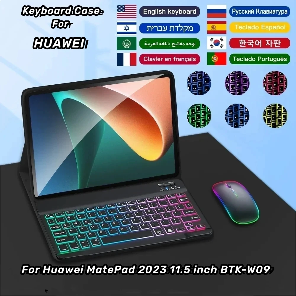 

Keyboard Case For Huawei MatePad 2023 11.5 inch BTK-W09 Magnetic Backlight Keyboard Cover Spanish Portuguese Russian Capa Funda