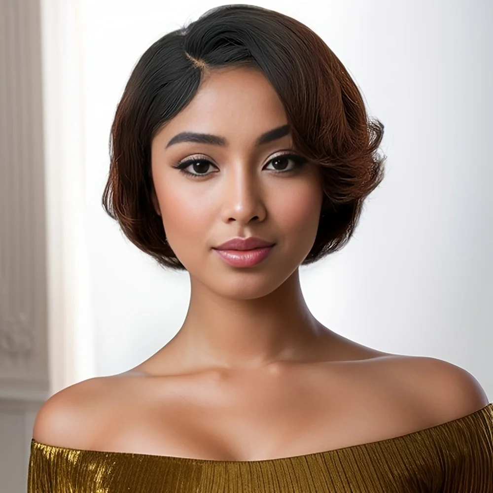 

Pixie Cut 13x4 Transparent Lace Front Wigs For Women Short Bob Wig Pre Plucked Human Hair Wig 180 Density