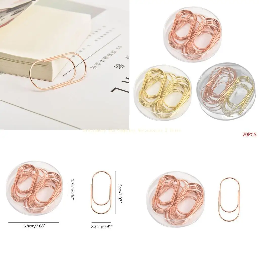 20pcs مقاطع الورق المعدنية 20mm مقاطع صورة على نطاق واسع مرجع مرجعية للمدرسة