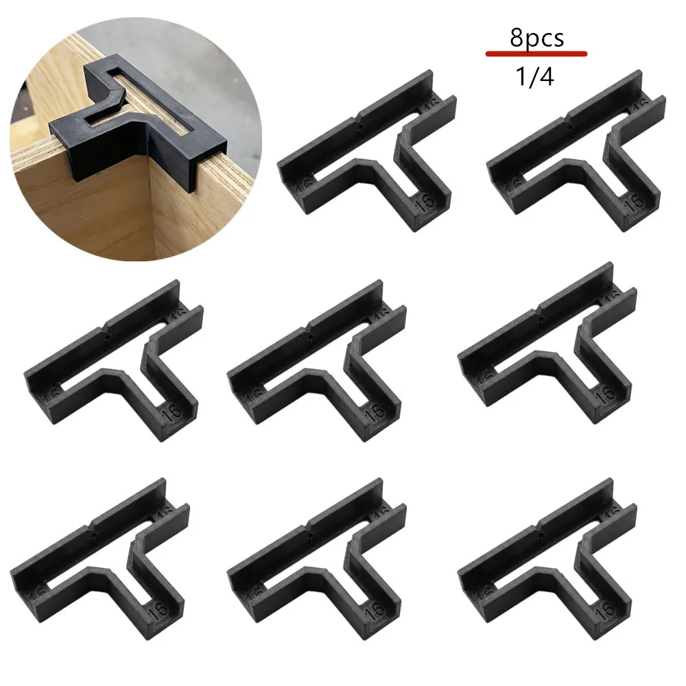 1/4/8Pcs T-shaped wooden board connection corner code 90 degree right angle fixed solid wood furniture reinforcement accessories