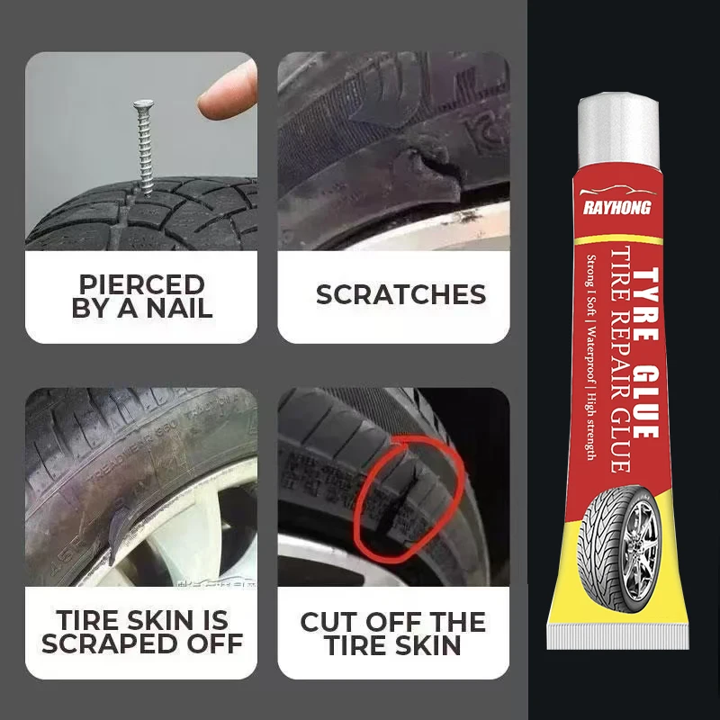 Black Tyre Repair Instant Liquid Strong Rubber Glues Wear-resistant Rubber Non-corrosive Adhesive Glue Car Instant Strong Tools