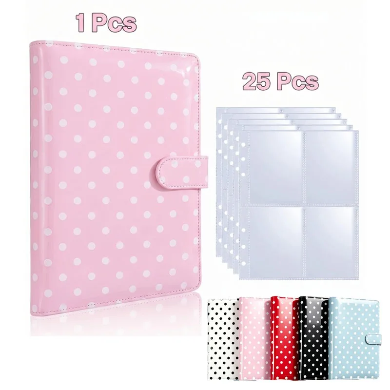 New PU Leather Binder Cover with Magnetic Buckle Closure 6 Ring Personal Notebook for Organizing Planner Photo Card Sleeves