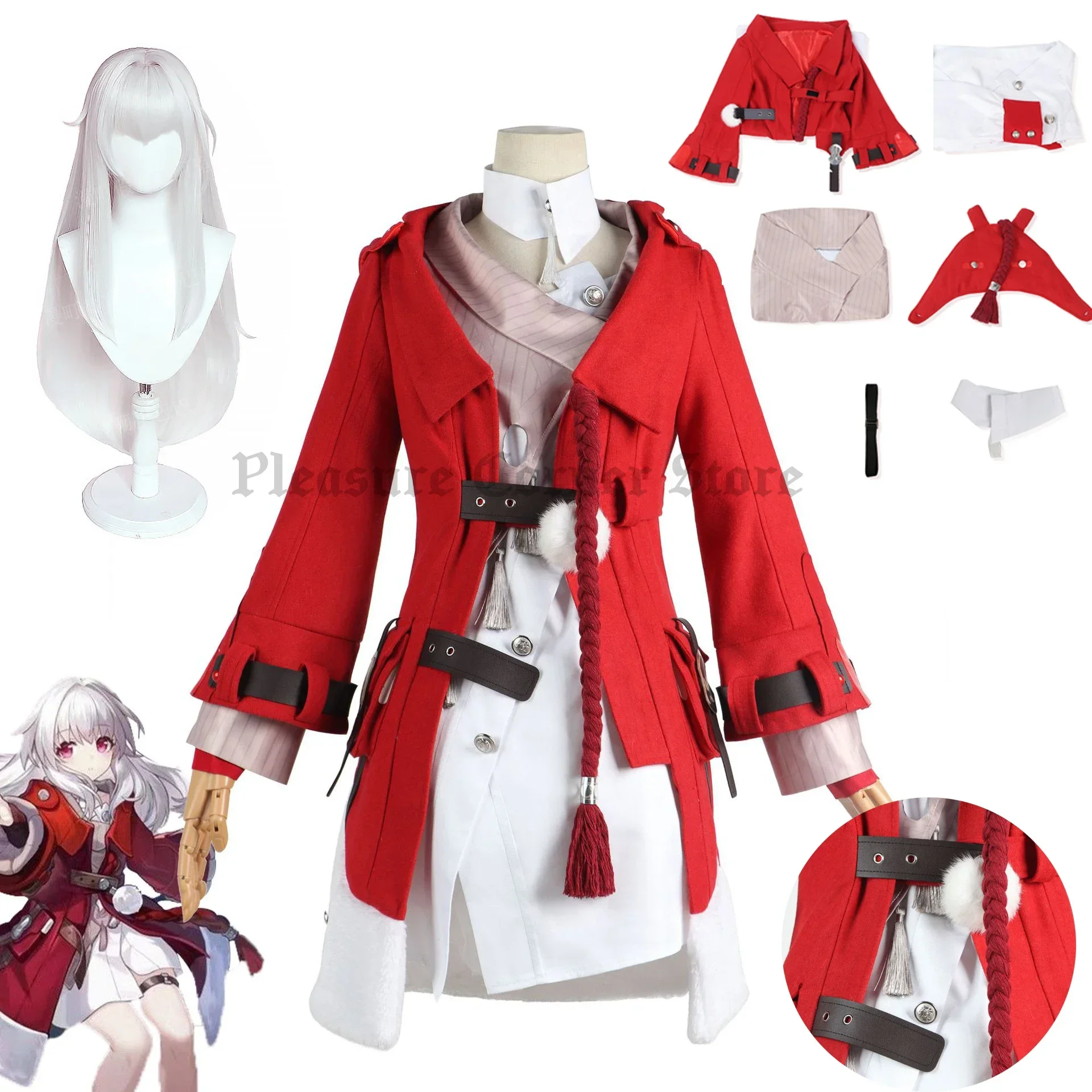 

2024 Game Honkai Star Rail Clara Cosplay Costume Full Set with Accessories Cosplay Clara Costume Outfit Uniform Wig