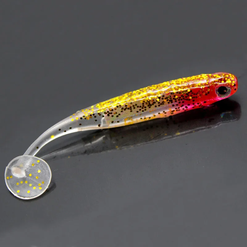 2 teile/los 7 cm/9 cm 2g/5g Wobbler Angeln Locken Regenbogen Shiner Köder T schwanz Bionic Weiche Silikon Künstliche Realistische Angelgerät