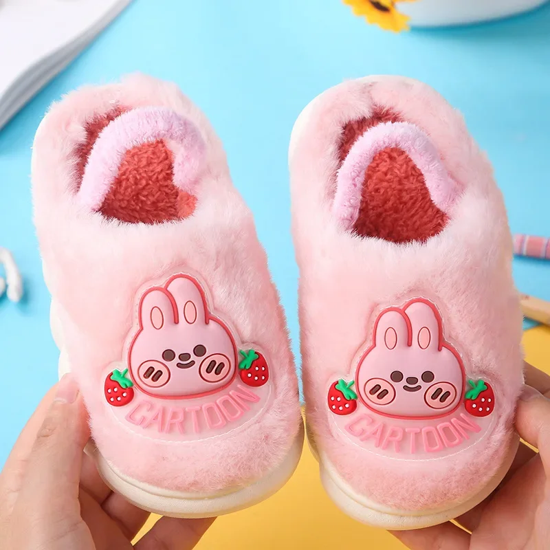 Pantuflas Kid Slippers Winter New Comfort Home Gril Boy Shoe Indoor Anti-skid Cotton Shoe Cartoon Cute Girl Shoe Slippers Woman