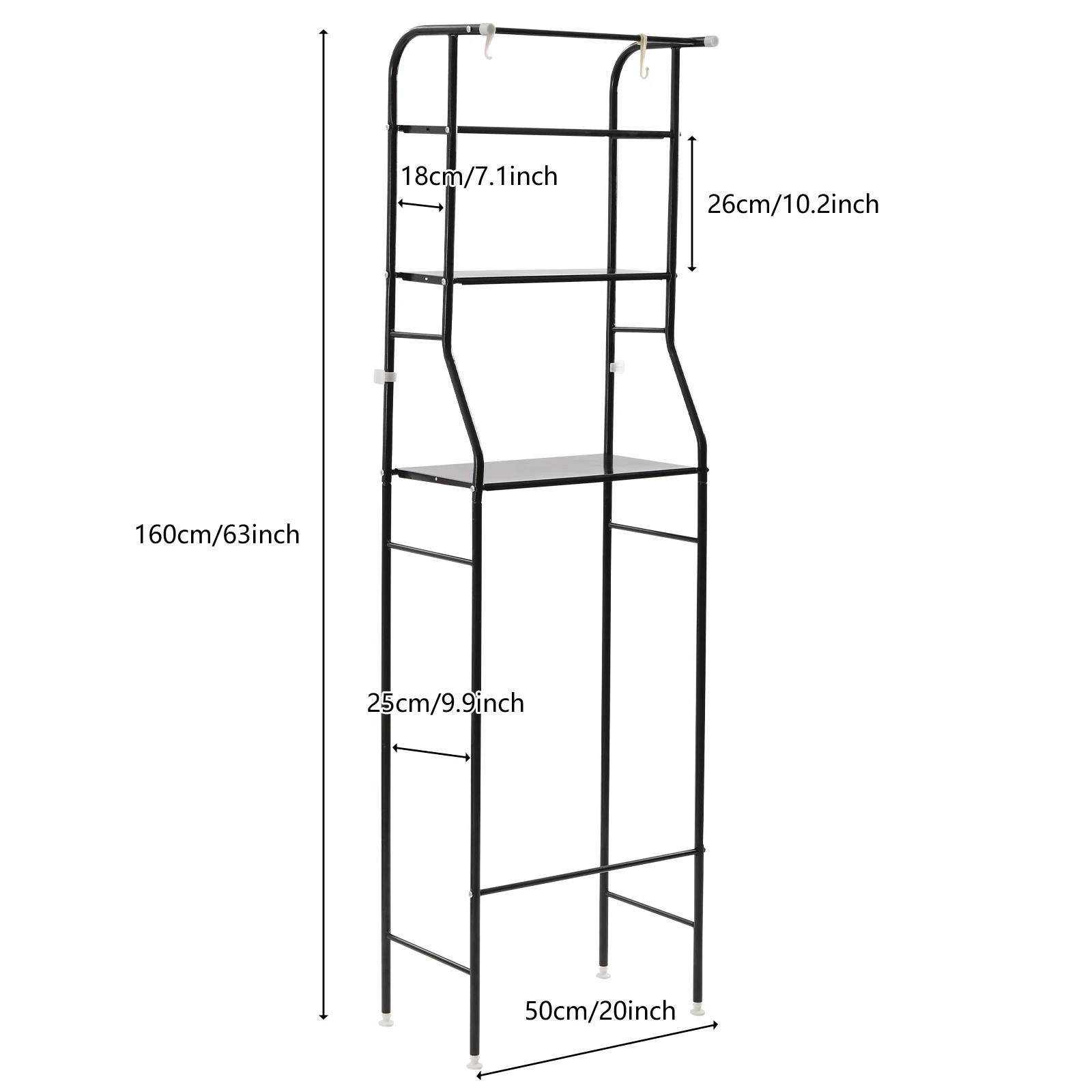 Imagem -06 - Metal Rack de Armazenamento do Banheiro 3-tier Prateleira Espaço Rack sobre o wc