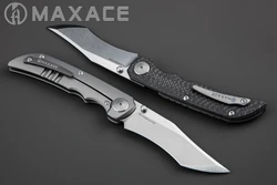 Maxace kingsnake Titanium alloy handle m390 And Carbon fiber handle S90V Outdoor folding knife