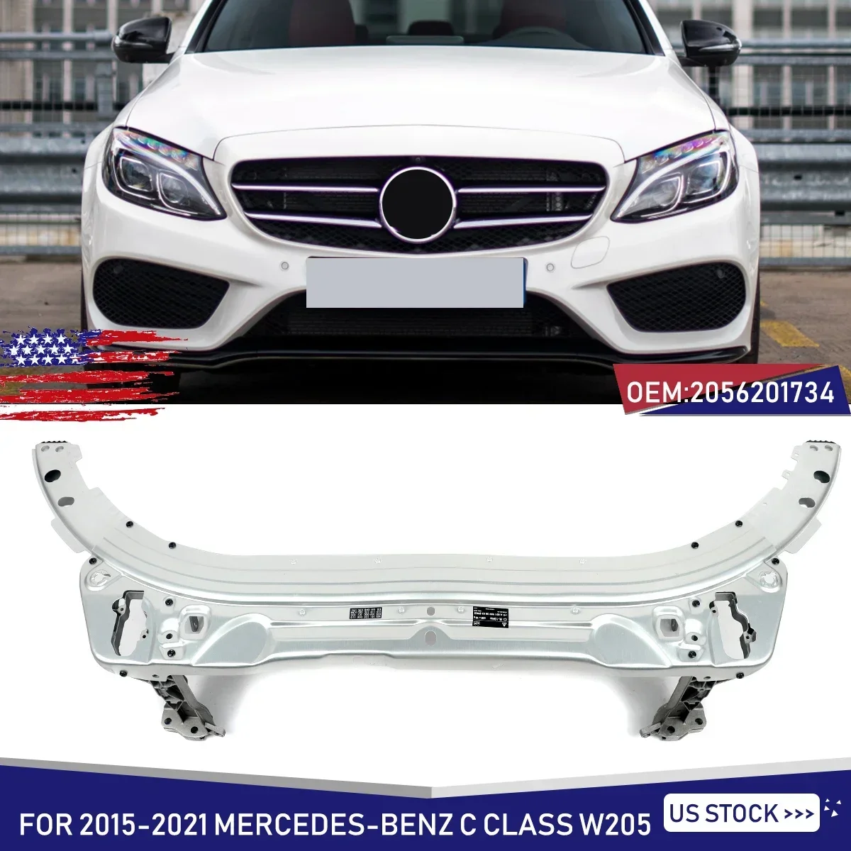 For 2015-2021 Mercedes-Benz C-Class W205 Radiator Support Lower Tie Bar Assembly