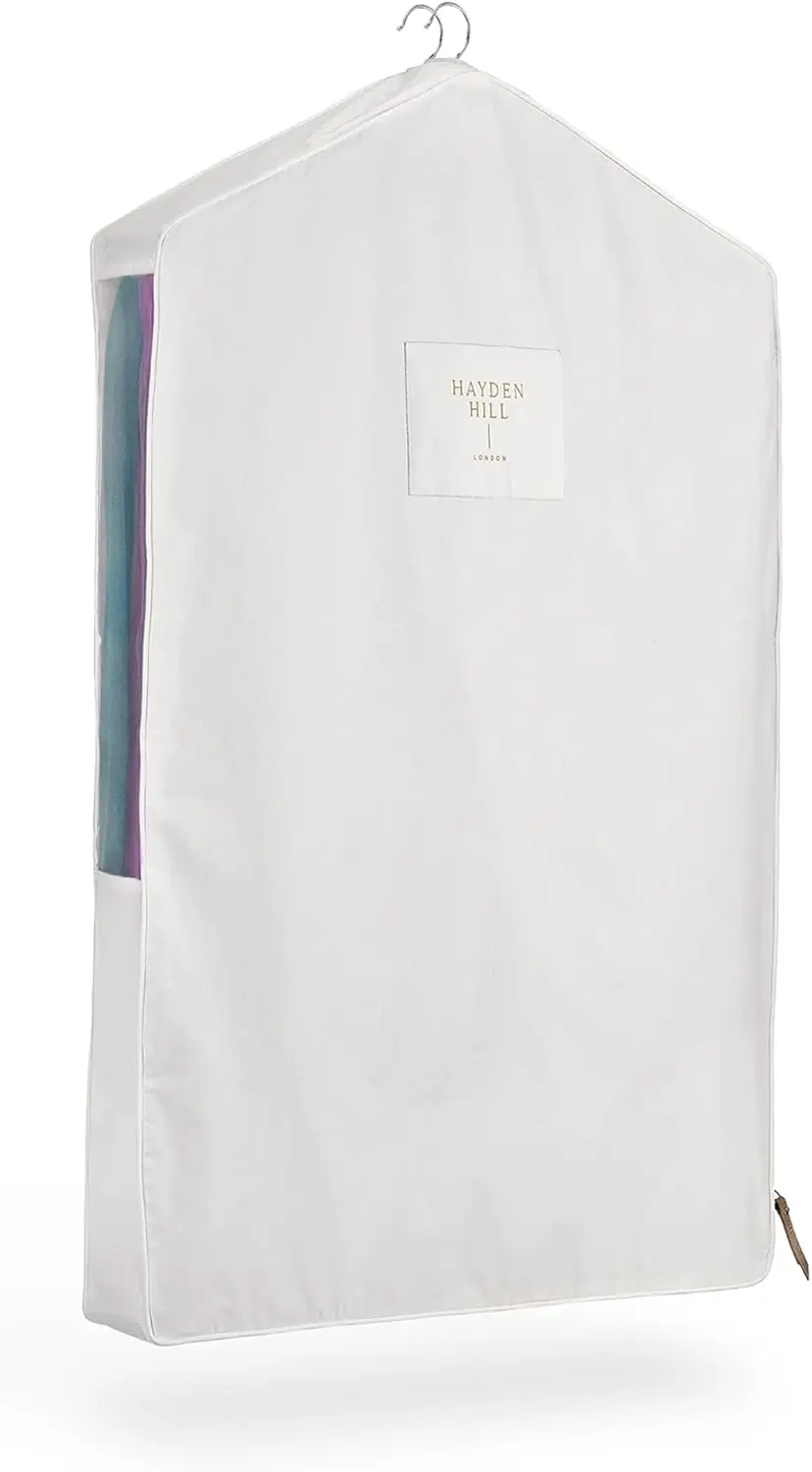 

Элегантный чехол для хранения одежды из органического хлопка - короткий, 40 дюймов - дышащий подвесной чехол для коротких платьев, курток
