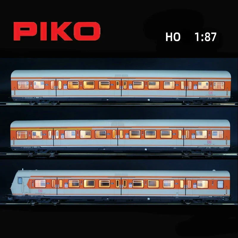 

Модель поезда PIKO HO 1/87 58226 DB Пассажирский автомобиль четвертого поколения Трехсекционный полный поезд с подсветкой Модель поезда Игрушка