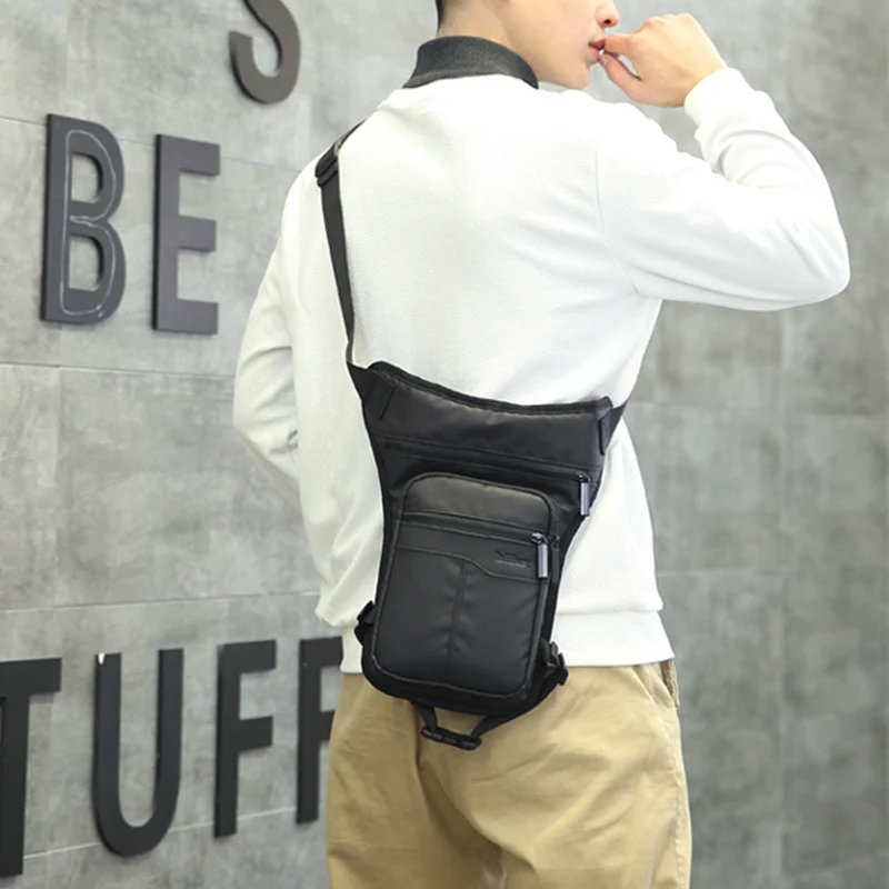 Men Waterproof Thigh Bag Waist Pack Fanny Packs Outdoor Riding Motorcycle Crossbody Hip Belt Bag Shoulder Bags Travel Chest Pack