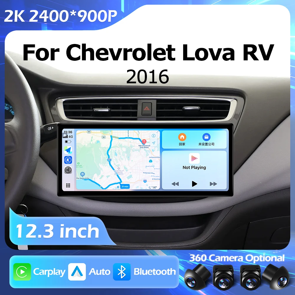 

12.3 inch For Chevrolet Lova RV 2016 Lntelligent Multimedia Right Angle Touch Screen GPS Android Auto Carplay WIFI 2400*900P BT
