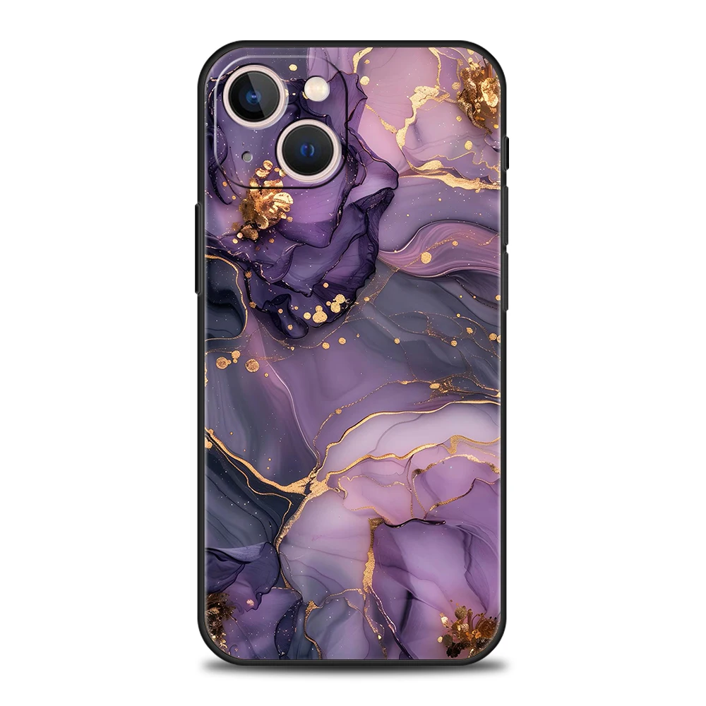 Luksusowe etui na telefon z miękkiego TPU na iPhone 17 Air 16E 16 11 15 14 Pro MAX 12 13 7 8 Plus X XR XS SE 2022, wzór kwiatowy marmur