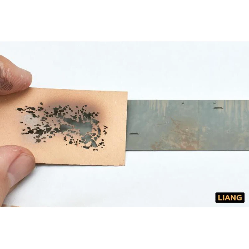 LIANG 0002 0003 Masking Stencils For Model Weathering Spatter Mud Rain Streak Rust Making Airbrush Spray‑cut Mask Templates