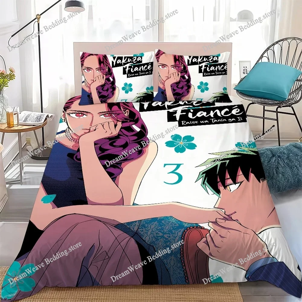 

Classic Anime Y-Yakuza Fiance Duvet Cover Set Home Style Bedding Soft Laundry Cotton Bed Student Dormitory Gift