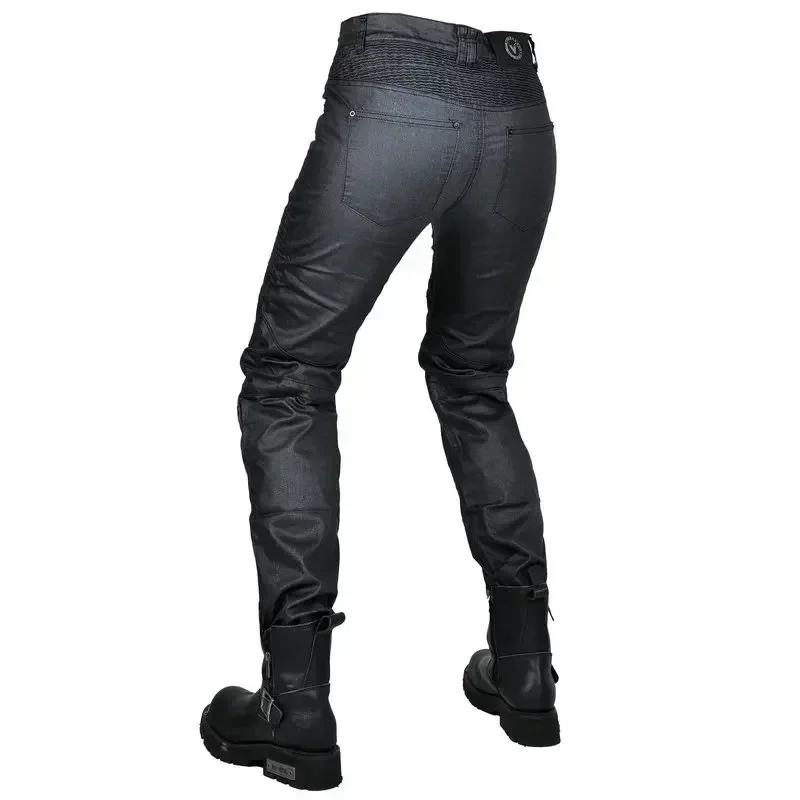 Pantalones vaqueros de mezclilla para motociclismo para mujer, pantalones adelgazantes recubiertos impermeables para locomotora, pantalones a prueba de caídas, almohadillas para armadura