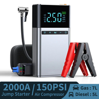4 In 1 Jump Starter Air Compressor Power Bank LED Light 8000mAh 150PSI Wireless Electric Pump For Outdoor Travel Car Electronics