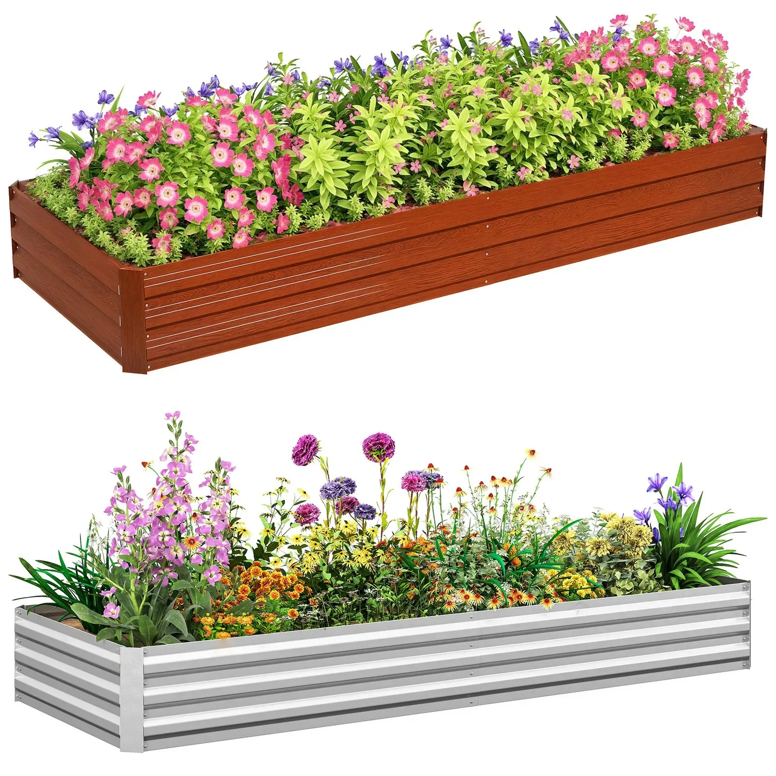 

Оцинкованная приподнятая грядка для сада, металлический ящик-клумба