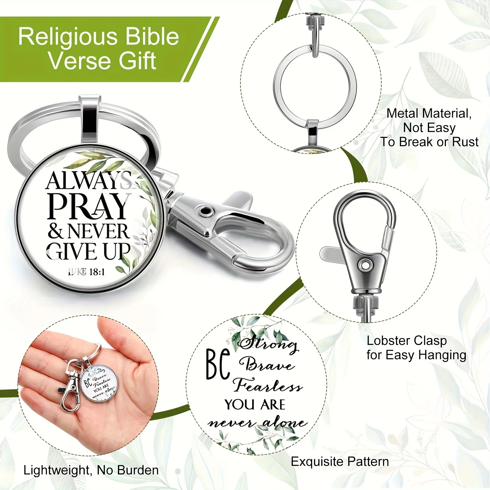 Set of 18 Christian Keychains Featuring Bible Verses, Perfect As Inspirational Gifts for Women in Church Or Sunday School