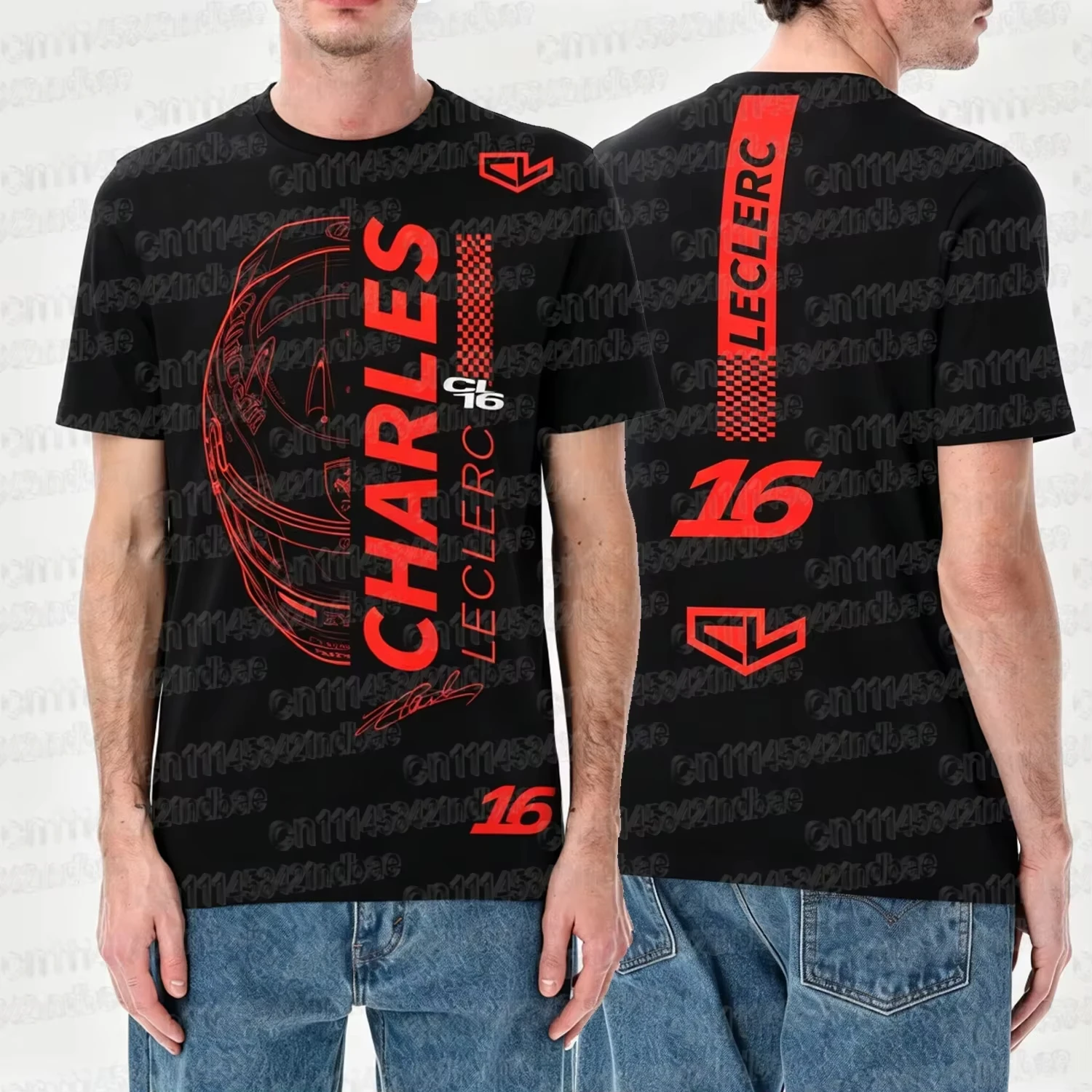 2026 Racing 16 Driver Charles Leclerc Fan 3D Print T Shirt Summer Short Sleeve Top Graphic Tee Streetwear Cycling FamilyMatching